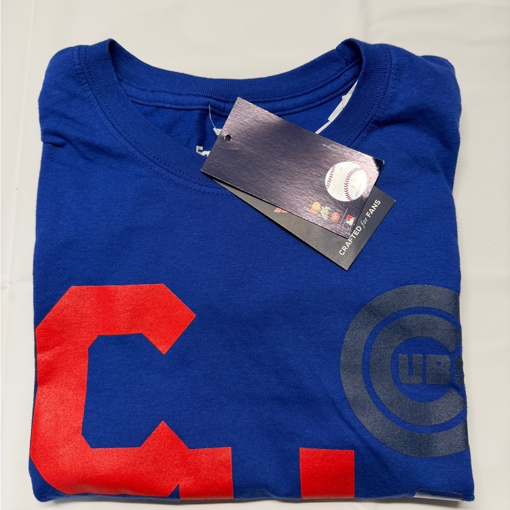Fanatics Blue and Red Chicago Cubs Short Sleeve‎ Tee